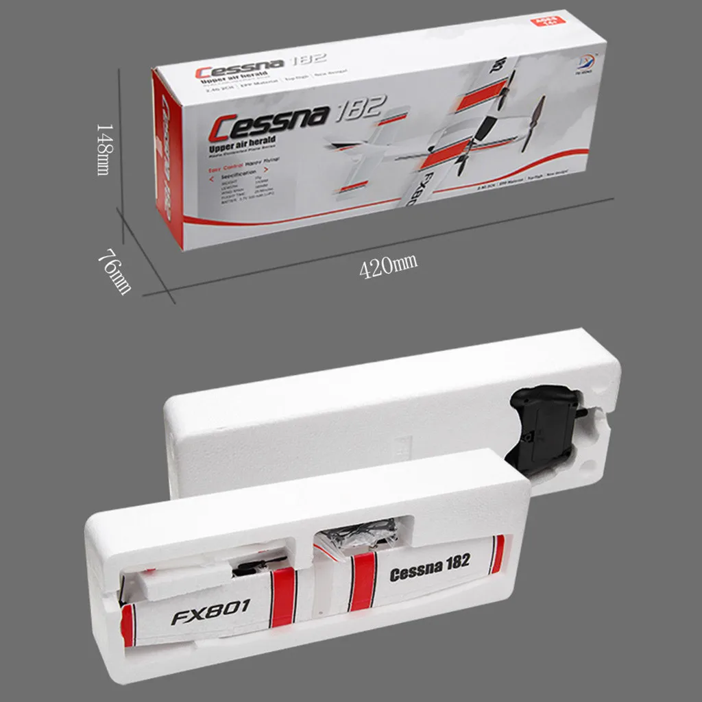 EPP foam 450 mAh large capacity aircraft battery FX-801 2.4G radio control 2CH RC aircraft drone glider outdoor toys