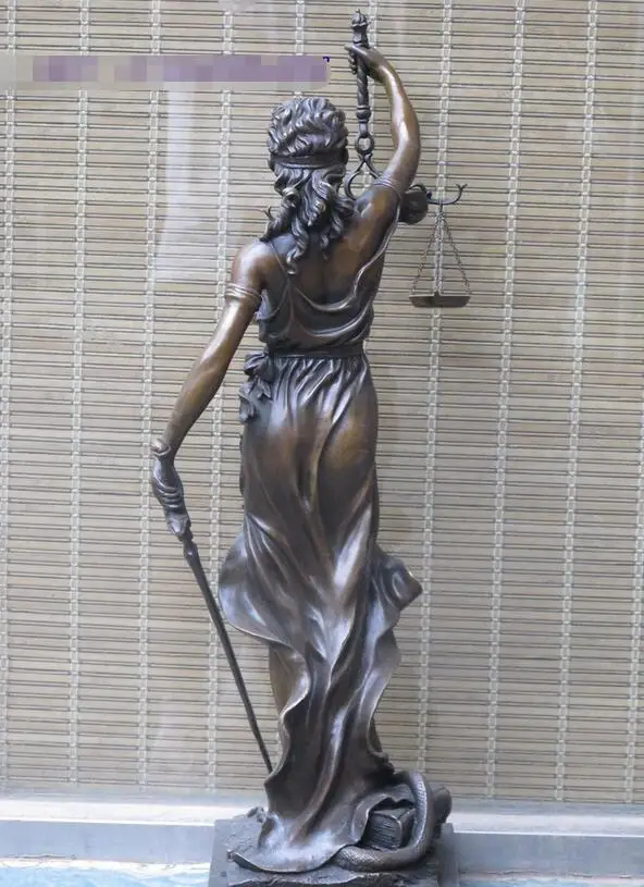 Западная бронза и мраморная богиня справедливости Justitia hold scales Astraea | Дом сад