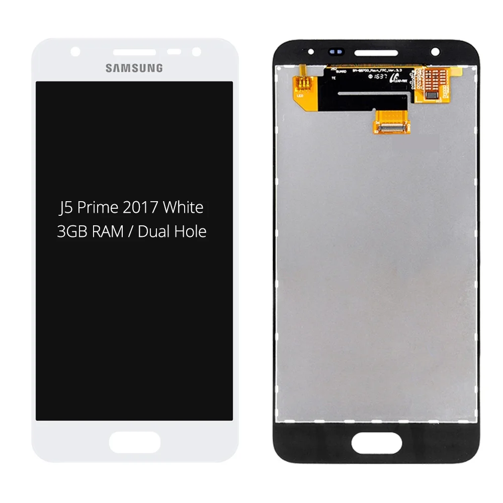 Double Hole White Для samsung Galaxy J5 Prime G570 G570F On5 G5700 G571 ЖК-дисплей Дисплей кодирующий преобразователь сенсорного экрана в сборе Замена - Цвет: Double Hole White