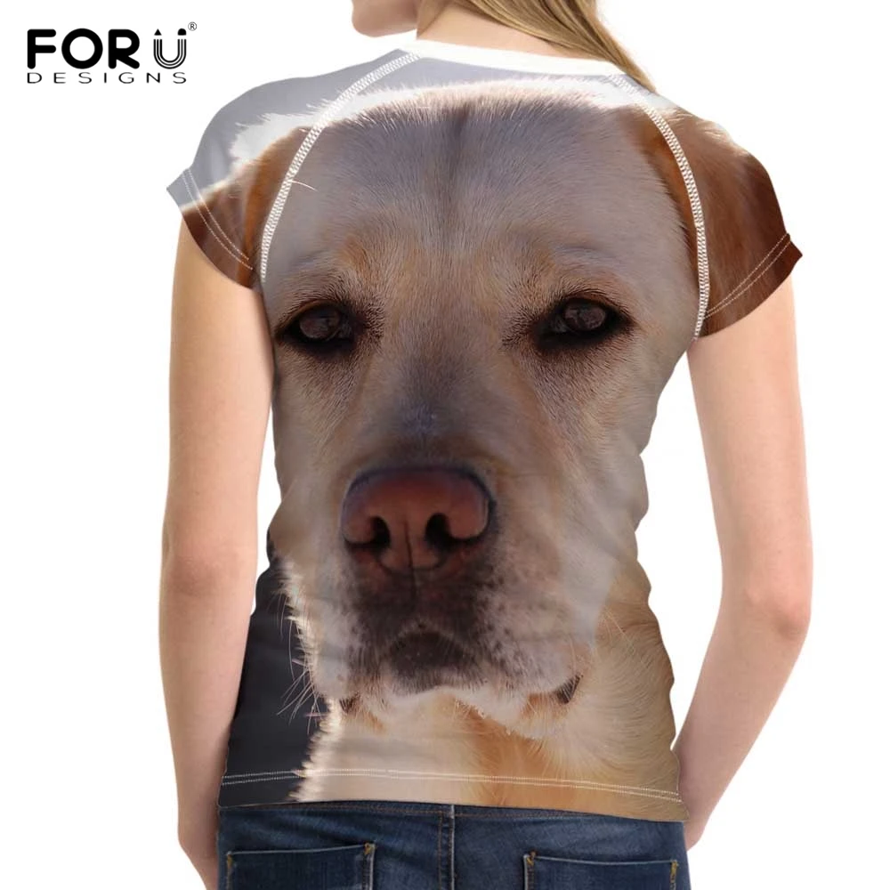 FORUDESIGNS/черные футболки с принтом Лабрадора ретривера собаки Женская дышащая