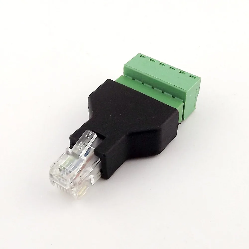 1 шт. Ethernet RJ12 6P6C штекер винтовой терминал 6 контактов стандартный разъем