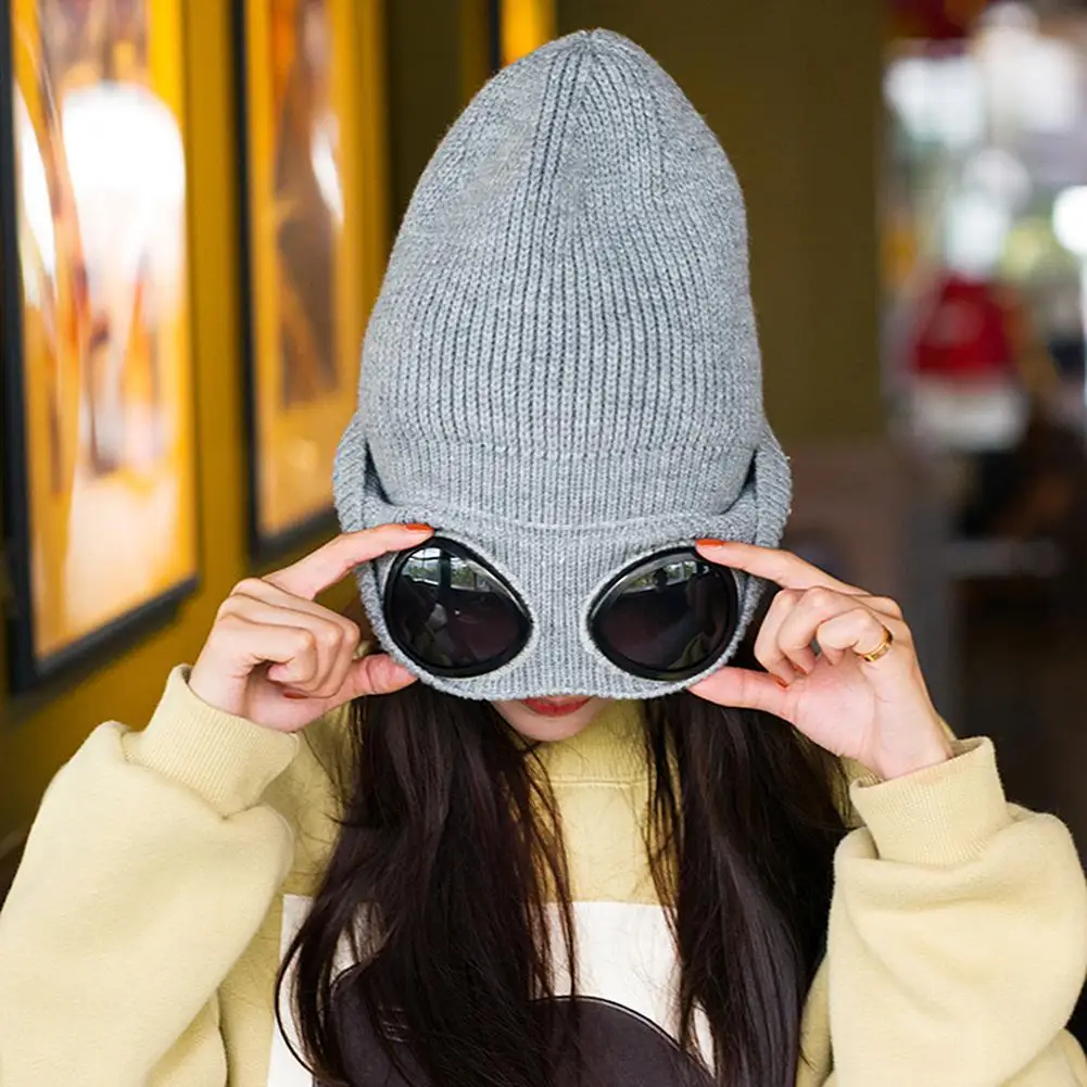 ZACOO Men/Women Knitted Cap With Glasses Ornaments Fashionable Warm Hat san0 | Аксессуары для одежды