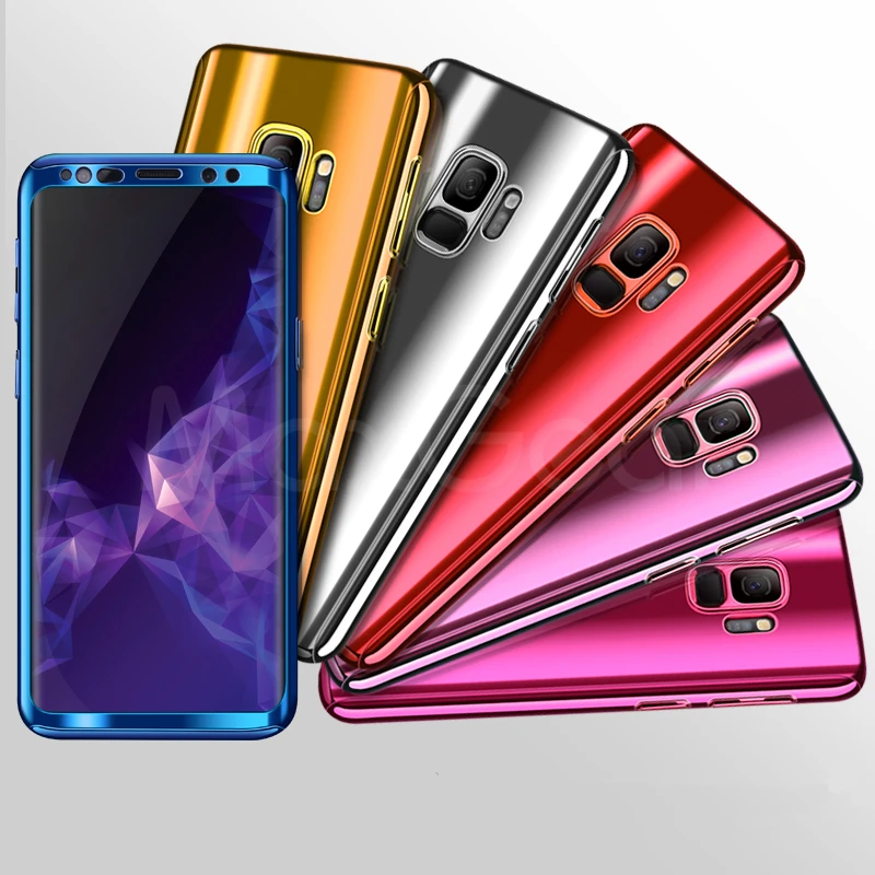 MaxGear 360 Degree Shockproof Cases For Samsung Galaxy S8 S9 Plus Phone Case S7 Edge Plating Mirror Full Cover |