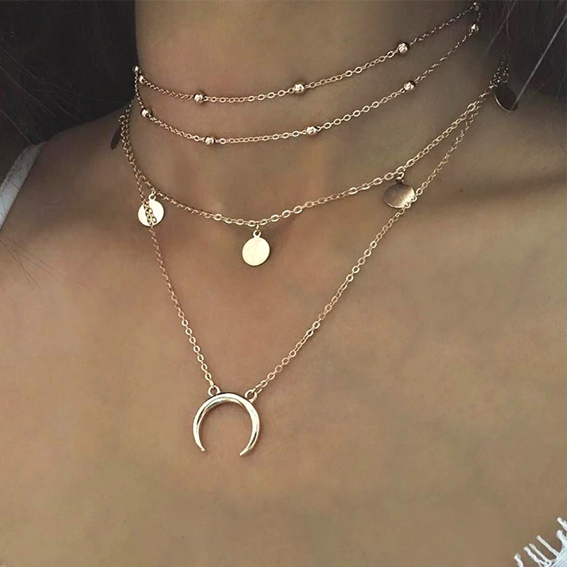 Ожерелье женское с круглой бахромой 4 шт./компл. | Украшения и аксессуары