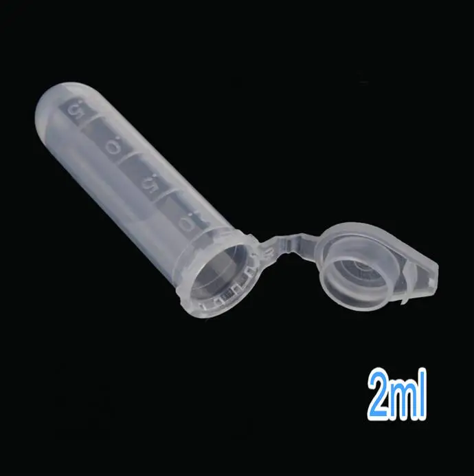 

500pcs/lot 2ml plastic round-bottom Micro Laboratory Sample container Test Tubing Vial centrifuge tube with cap