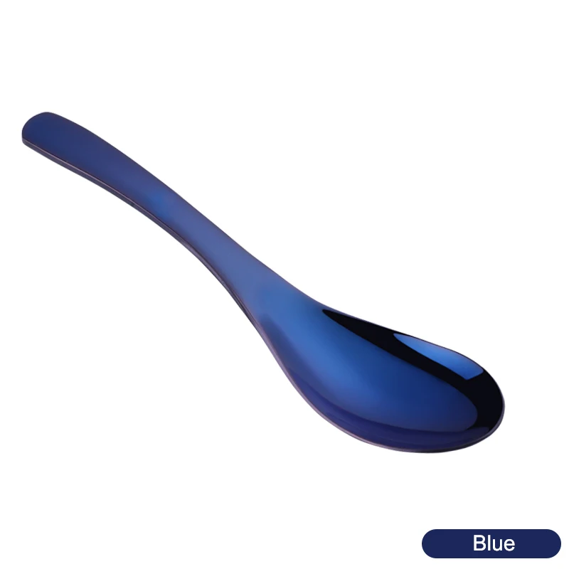 Dark Blue-1 pcs 1 шт. сервировочная ложка из нержавеющей стали круглая ложка Золотой салат рисовый суп совок маленький для мороженого роскошный набор столовой посуды вечерние инструменты - Цвет: Dark Blue-1 pcs