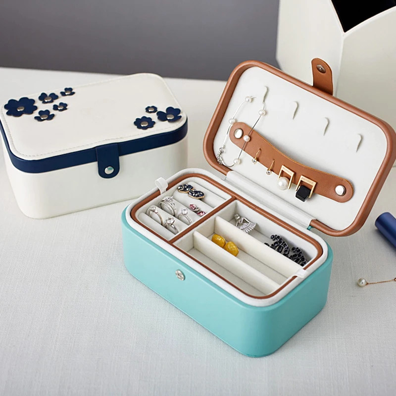 Женский дорожный портативный футляр для хранения украшений сережек и