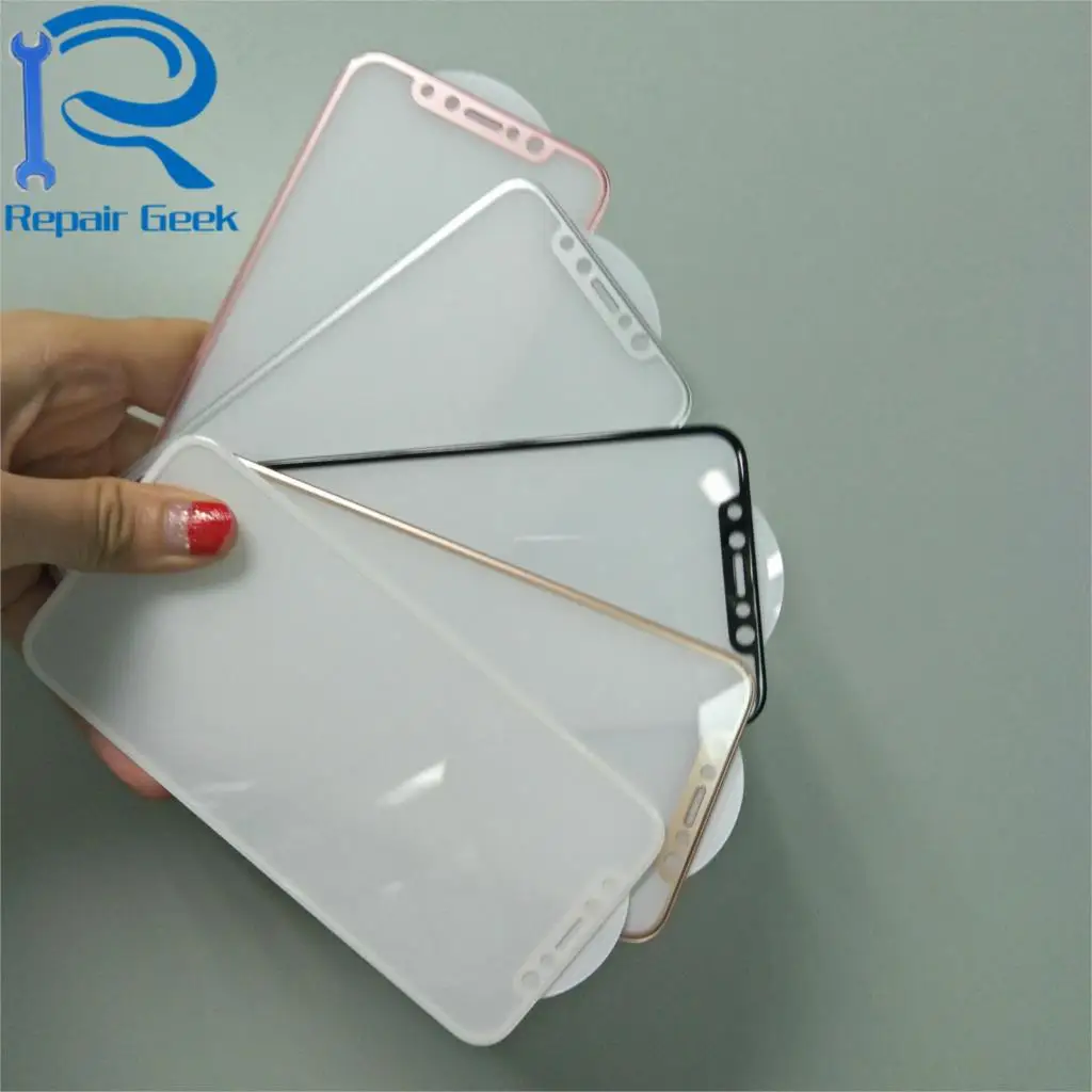Новейшее 3D 4D закаленное стекло с закругленными краями для iPhone X защитная пленка