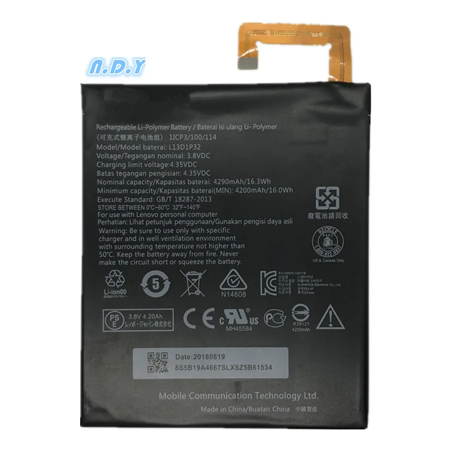3 8 В 4200 мАч L13D1P32/L13T1P32 для Lenovo Lepad Tab A8 50 A5500 S8 TAB Tab3 батарея TB3 850F|lepad| |