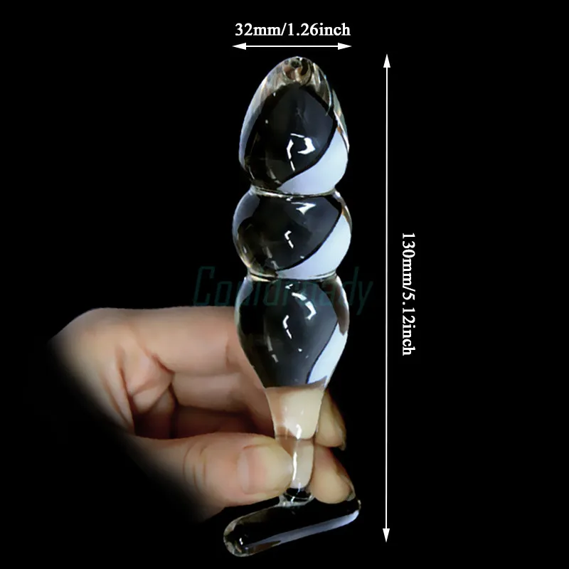 Стеклянный фаллоимитатор искусственный пенис член кристалл анальная бусина