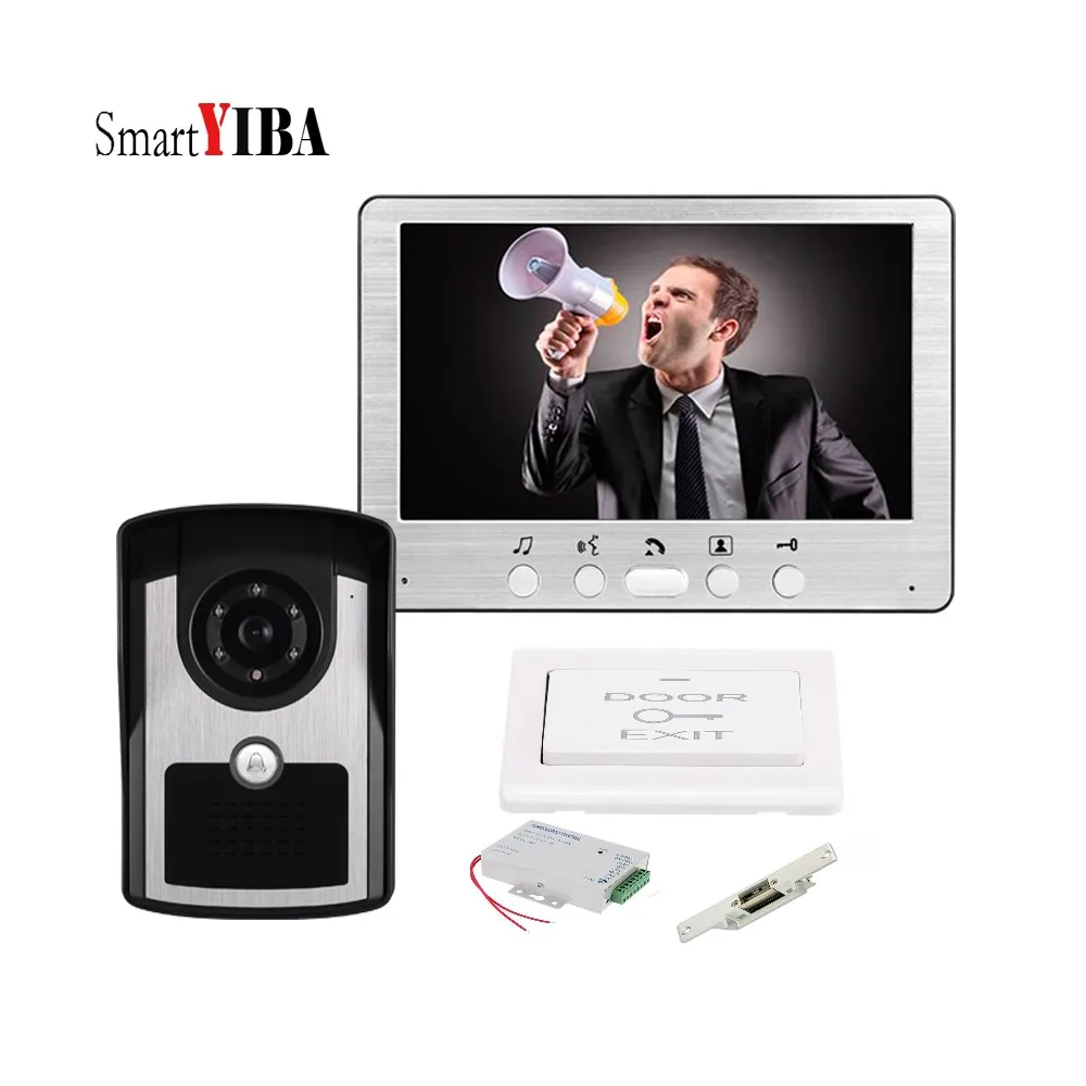 SmartYIBA 7 дюймов TFT ЖК-дисплей Цвет Проводная видеодомофон дверной звонок Системы 700TVL наружняя инфракрасная камера двухсторонний домофон