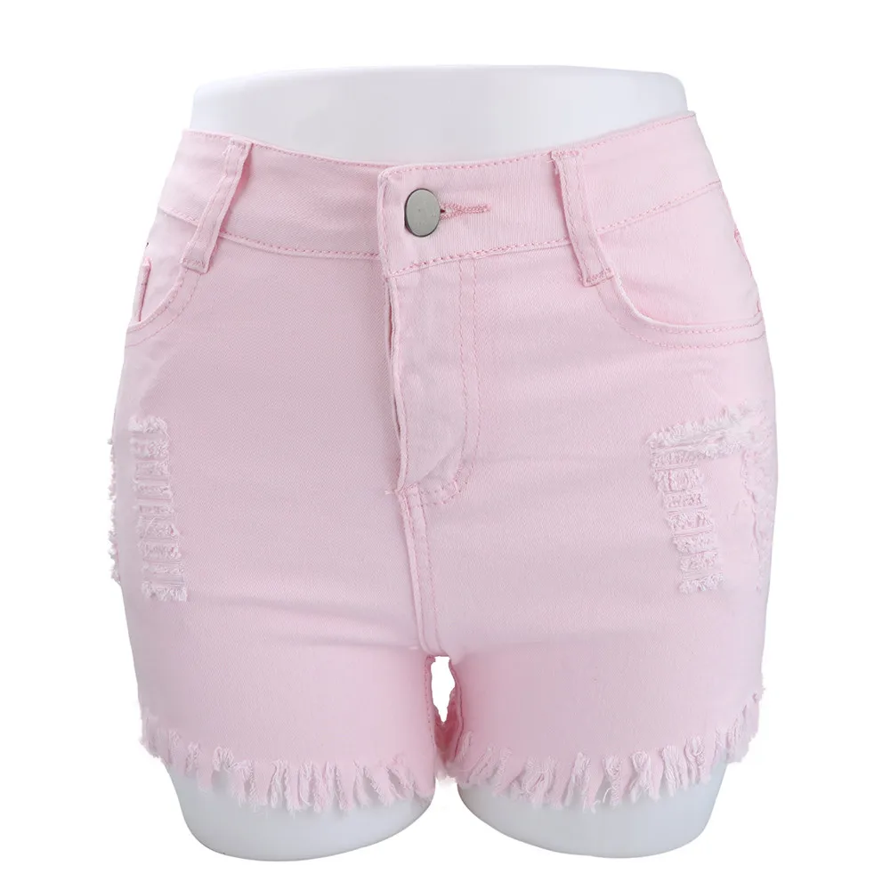 Модные женские летние рваные джинсовые брюки с высокой талией пляжные шорты