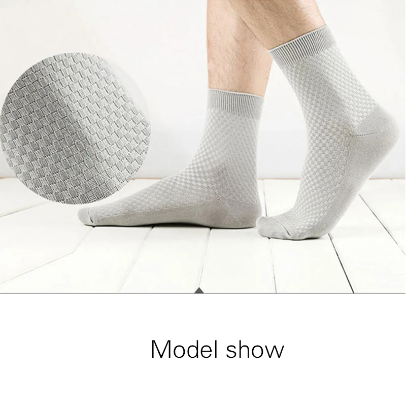 Носки мужские длинные MWZHH из бамбукового волокна черные дезодорирующие размеры