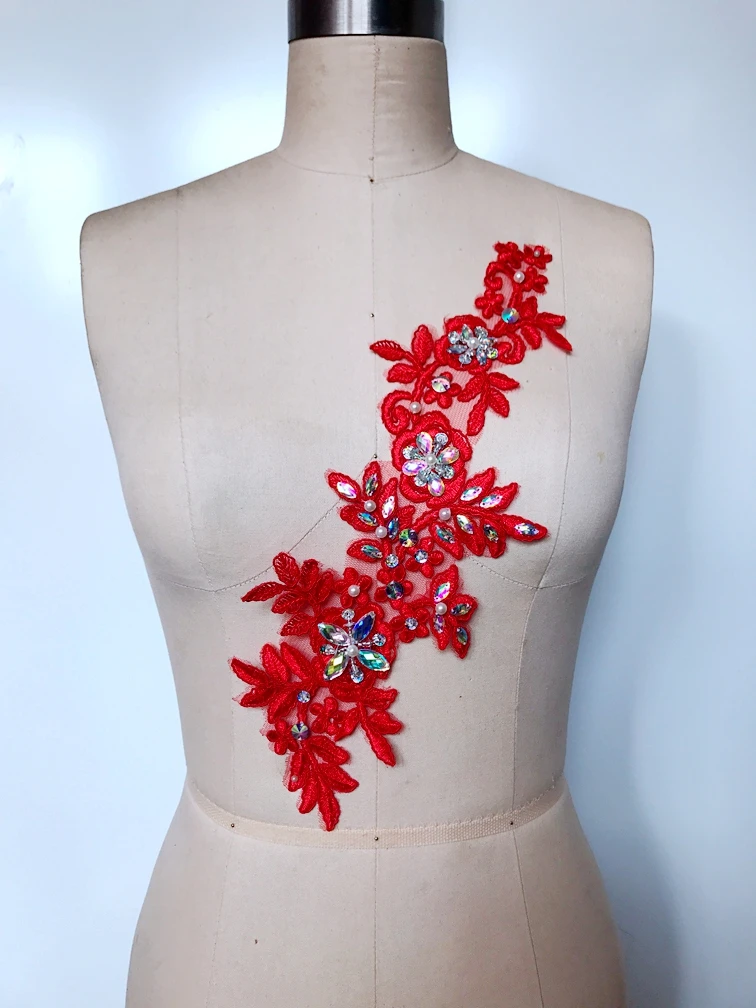 Пришивные блестящие нашивки размером 34*12 см|sew on applique patches|lace sewing appliquelace |