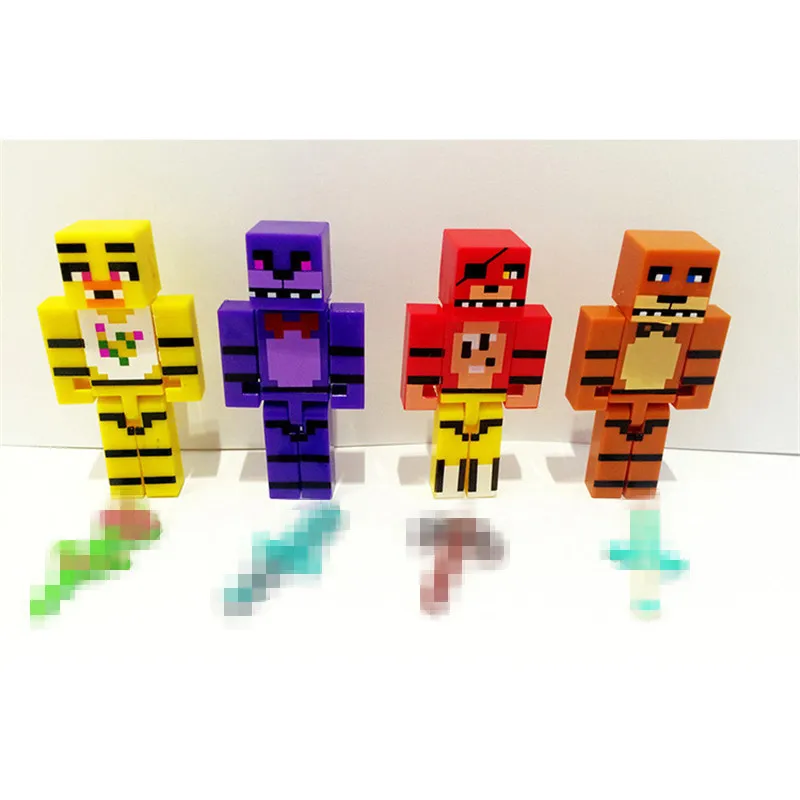 FNAF фигурки аниме Five Nights At Freddy's 4 Фокси Бонни Фредди Фигурки игрушки Дети Строительный блок
