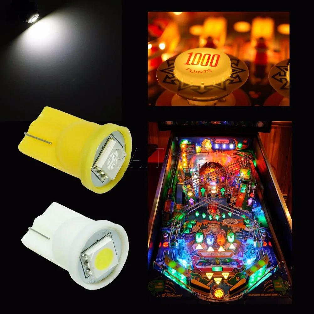 PA LED 10 шт. T10 #555 пинбол игровой автомат светодиодные лампы AC 6 3 V SMD5050 Приборная