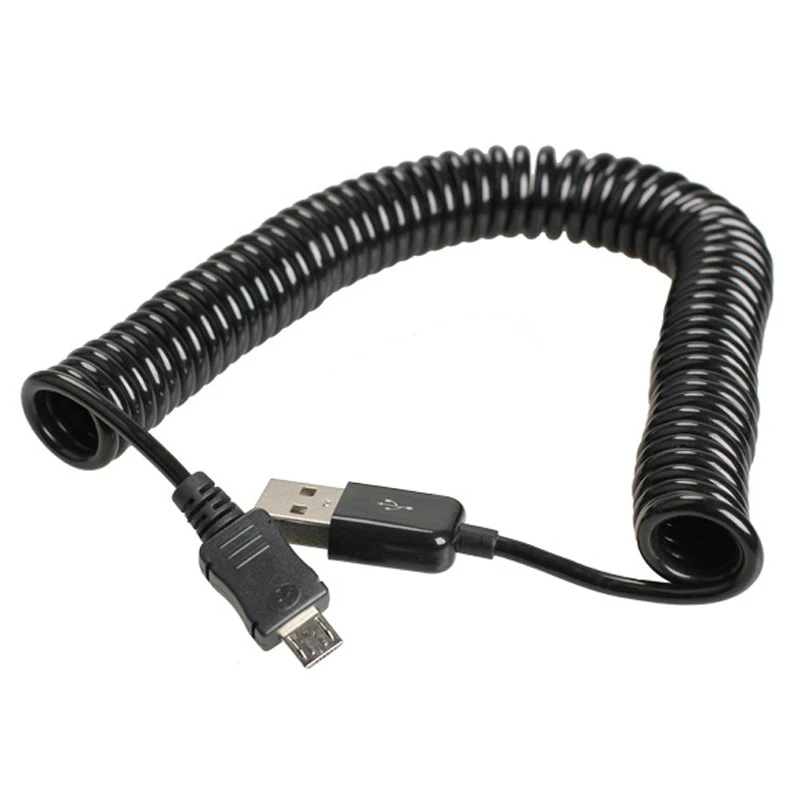 Спиральный Переходник USB 2 0 A папа к Micro B 5Pin длиной кабеля 5 3 м|coiled usb|usb male to maleusb micro