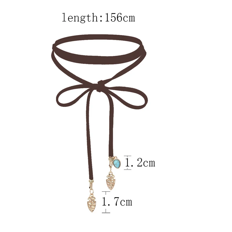 Floweralight Мода завязывается на шею натуральный камень кожа чокеры ожерелье s для