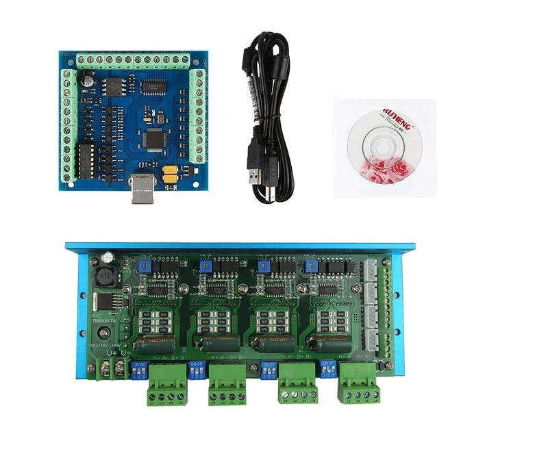 CNC TB6600 4 оси 4.5A Драйвер шагового двигателя доска+ MACH3 USB 4 оси 100 кГц Гладкий Степпер контроллер движения Совет