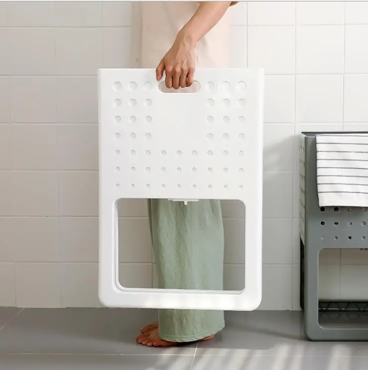 Folding debris storage basket with lege hollow portable hamper home rack clothing towel | Дом и сад