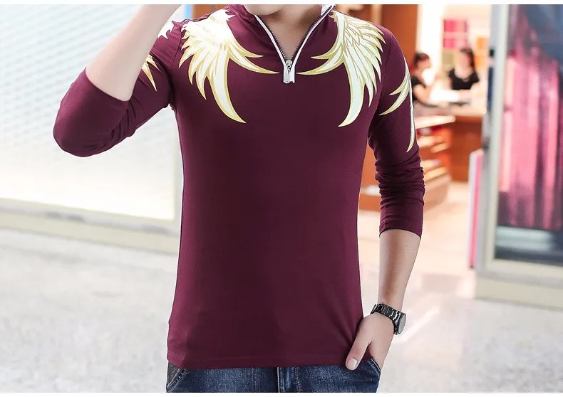 Новинка, модные мужские рубашки-поло из хлопка, облегающие рубашки Camisa Polo с принтом, повседневные рубашки с длинными рукавами, Camisetas, брендовая одежда, MT551