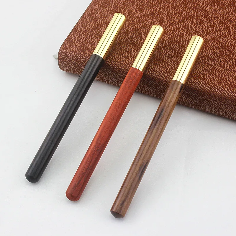 

New Wood with brass ballpoint pen Metal 0.5mm ink ball roller pens office Stationery School supplies Canetas escolar 2026