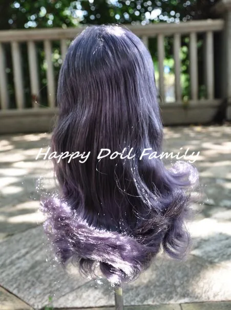 Кожа головы для куклы Blyth с фиолетовыми черными волосами подходит общей кожи на