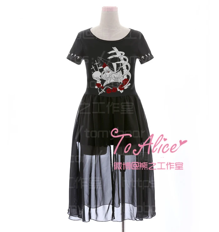 Стильная летняя черная футболка с короткими рукавами для девочек длинная