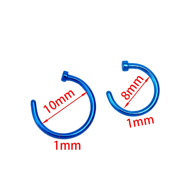 10 шт./лот медицинские титановые кольца для носа клипсы ушей губ пупка тела