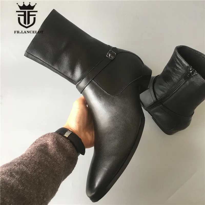 Реальное изображение 2019 ручная работа заостренный носок коровья кожа