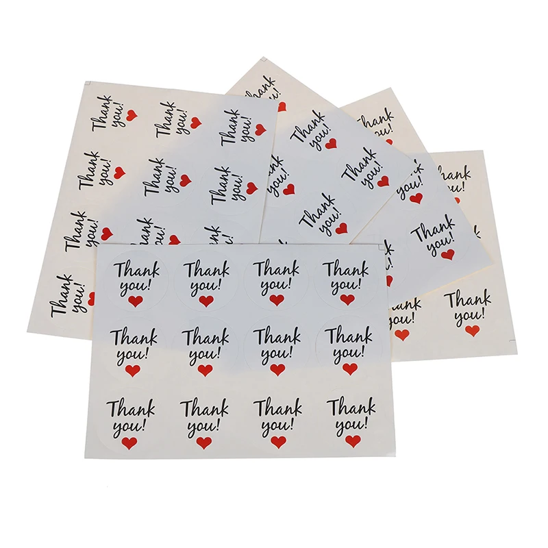 DIY работа Подарочная коробка круглые наклейки спасибо красное сердце ручной