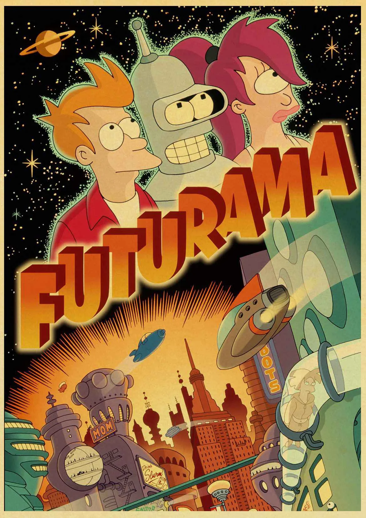 Комический фильм плакат Futurama плакаты Винтаж Крафт-Бумага ремесла печать для детской комнаты стены мультфильм декоративная живопись