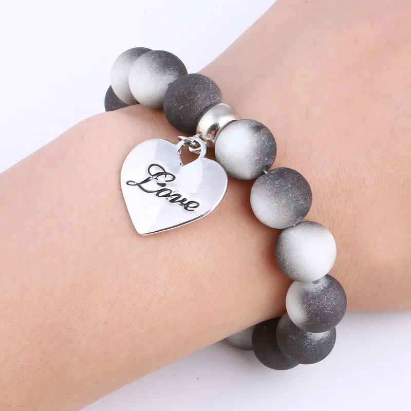 Hesiod New Arrival Popular Beaded Jewelry Stainless Steel Heart Pendant Romantic Love Bracelet for Women | Украшения и аксессуары