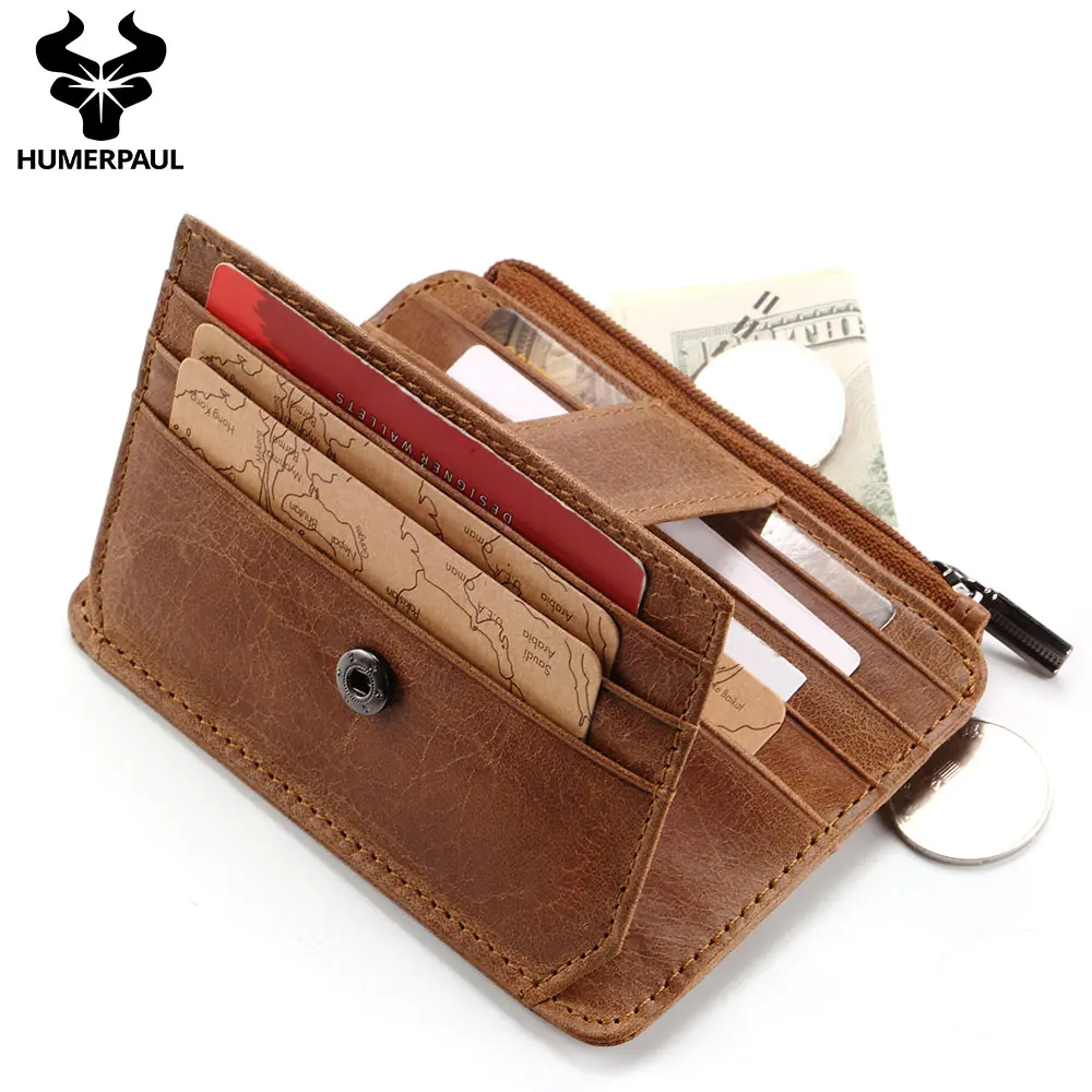 

New Design Unisex Genuine Leather Cards Holder Classic Mini Wallet Coin Wallet