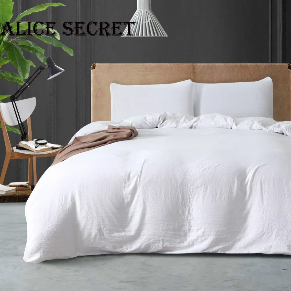 Хлопок белый пододеяльник король королева размер кровать одеяло чехол