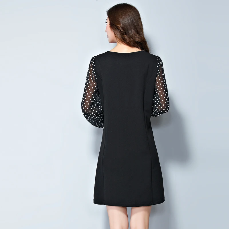 Бесплатная поставка женская Новых Длинными Рукавами Шифон Dress Женщины Мода