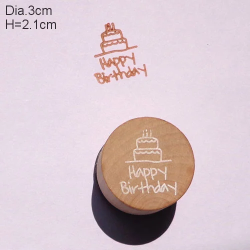 Happy birthday 3 узора Круглый Деревянный Штамп для скрапбукинга канцелярские DIY винтажный деревянный штамп - Цвет: Happy birthday