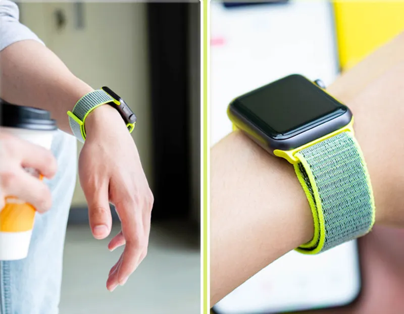 Нейлоновый спортивный бесшовный ремешок Ремешки для наручных часов Apple Watch 5 Группа 44 мм, 42 мм, 40 мм 38 м Ремешок для наручных часов Iwatch серии 5/4/3/2/1 ремешок для часов