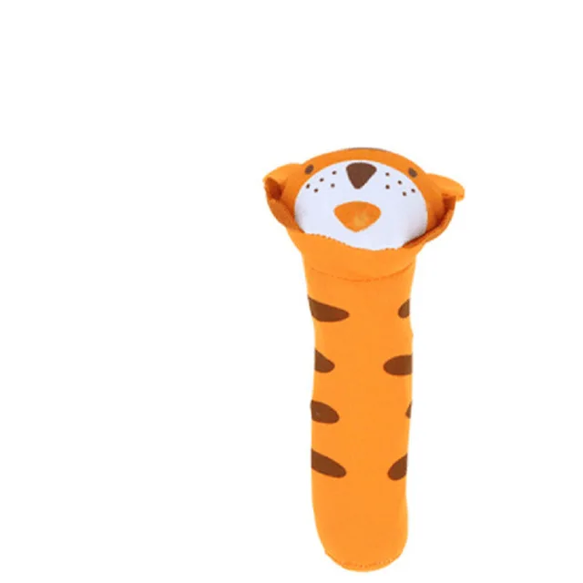 Tiger Мягкая Детская плюшевая игрушка, прорезыватель в виде животных, погремушка, пищалка, bb-эхолот, Ранние развивающие игрушки, игрушки для новорожденных - Цвет: Tiger