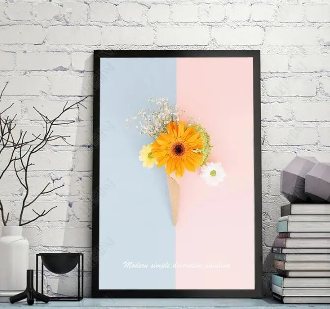 

HD Prints Cute Animal Oil Painting Dog Beautiful Flowers Paintings Home Decoration Art Pictures Room Decor No Frame Wall Art