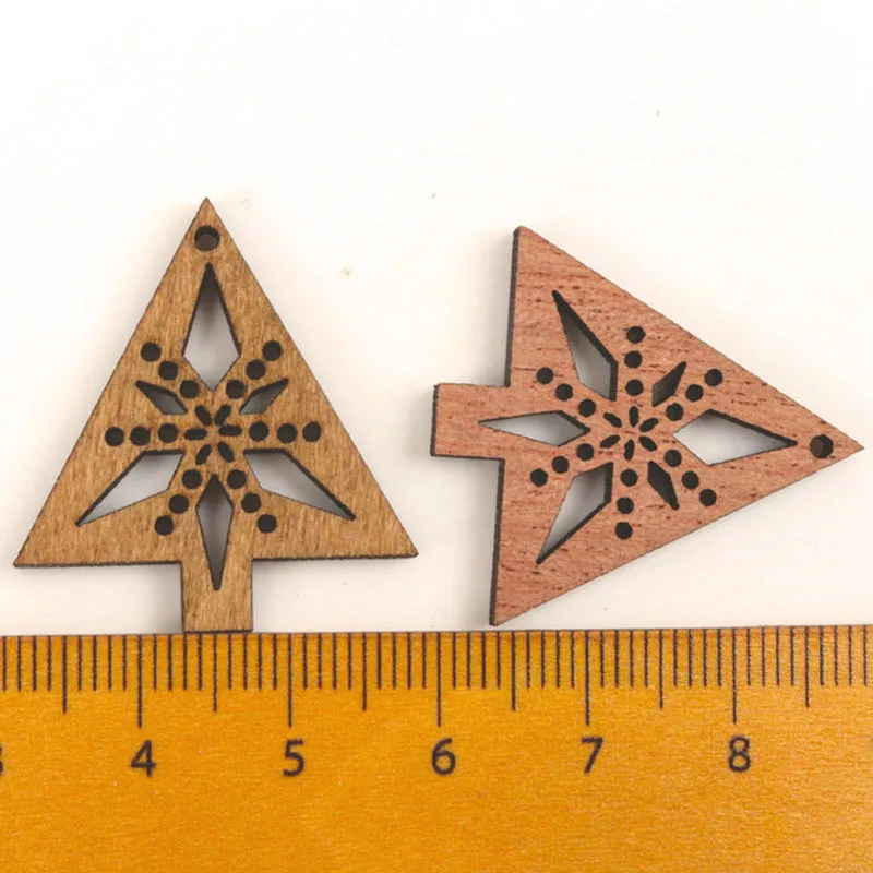 Wooden Christmas Tree Snowflake Deer Heart Pattern Scrapbooking Craft Handmade Accessory Home Decoration DIY 30mm 20pcs | Дом и сад