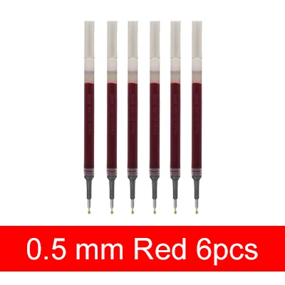 LifeMaster Pentel Energy Gel LRN5 игольчатая гелевая ручка, заправка 0,5 мм, черный/синий/красный для Pentel BLN75 - Цвет: 6pcs Red