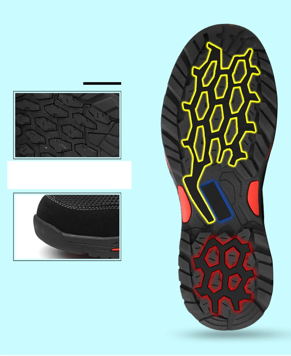 Страховые туфли со стальным носком; летние дышащие дезодоранты; Легкие противоклещи; безопасная обувь для отдыха; размеры 36-45