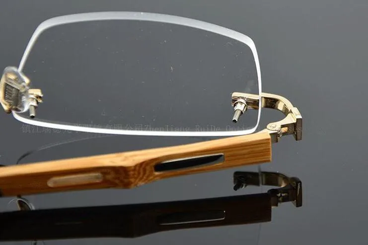 Очки для чтения без оправы из чистого титана деревянные полный обод унисекс