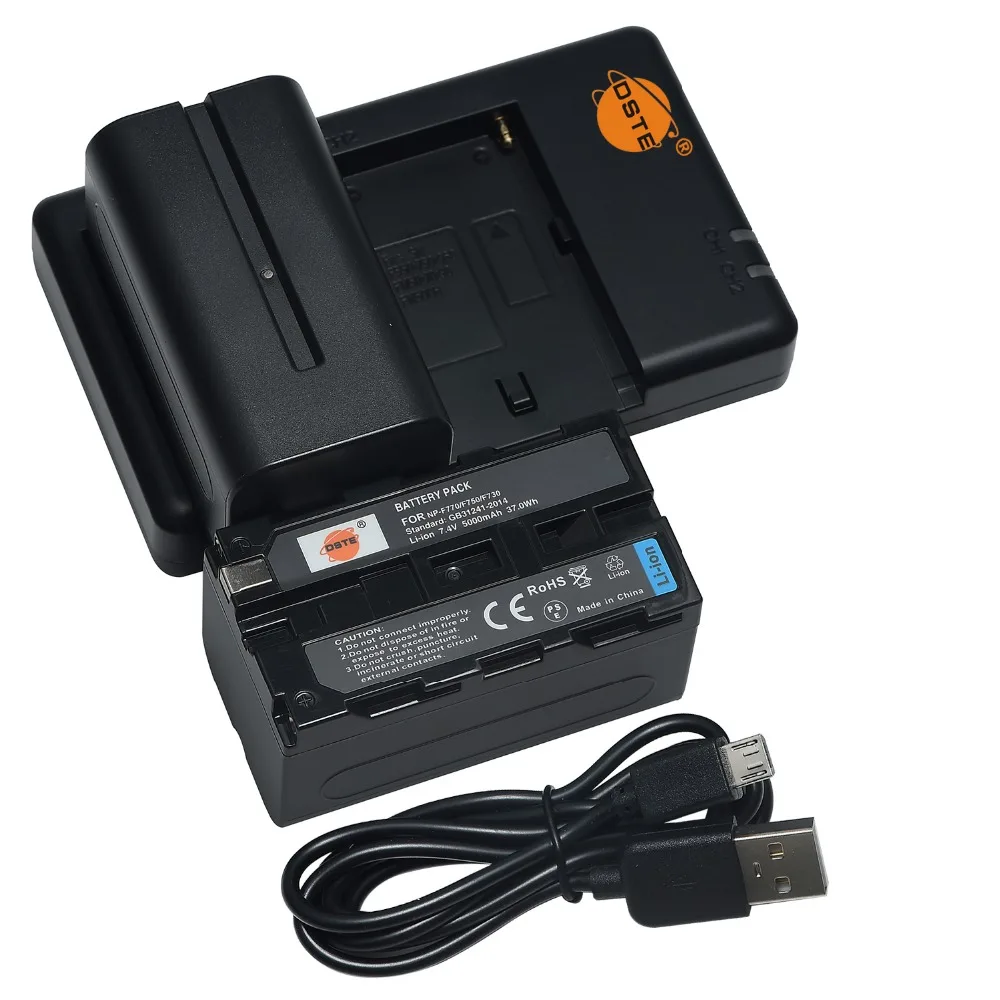 DSTE двойной слот Зарядное устройство с 2 шт. NP-F750 NP-F770 NP-F730 для sony CCD-TR818 CCD-SC55 CCD-TR910 DCR-TRV103 DCR-TRV220k MVC-FD95