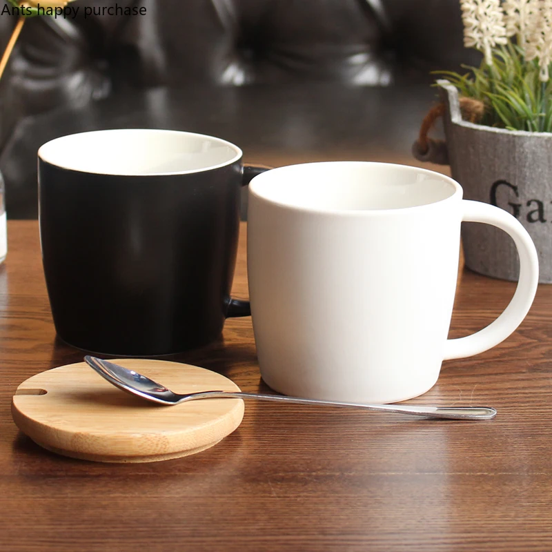 520ml White Ceramics Coffee Mug with Lid Large Capacity Mugs Creative Drinkware Tea Cups Novelty Gifts Milk Cup | Дом и сад