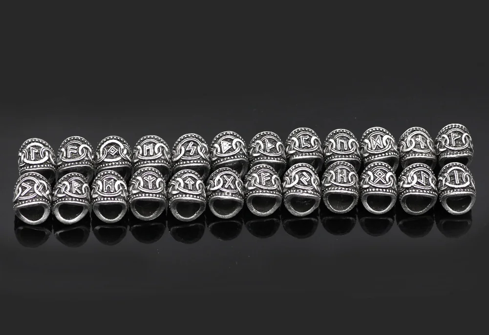 24 шт. серебряные бусины для браслета ожерелья|beads for bracelets|viking beadsbeard beads |