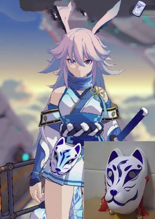 Японская Маска для косплея лисы ПВХ декоративная Коллекционная маска Kitsune на все