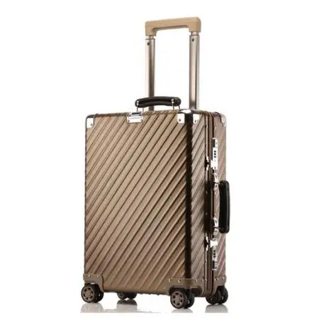 brown CARRYLOVE 2" 24" 2" 29" дюймов Алюминиевый Прядильщик Ретро Дорожный чемодан роскошный бренд сумка с колесами для путешествий - Цвет: brown