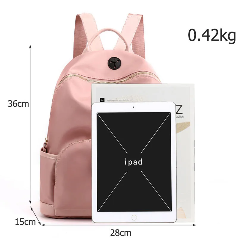 Женский нейлоновый рюкзак с usb-зарядкой водонепроницаемый Повседневный Рюкзак